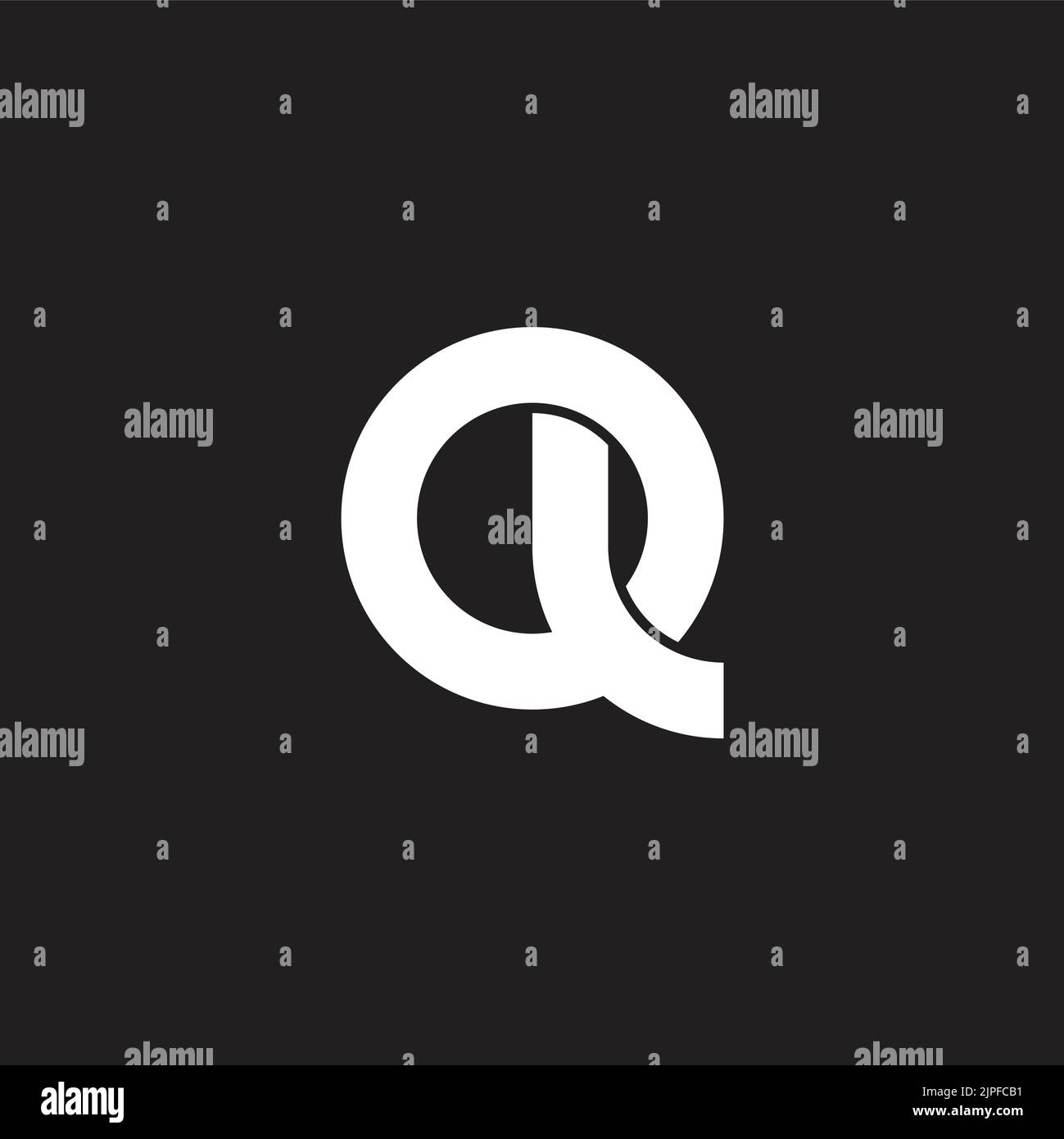 letter ol simple curves geometric round logo vector Stock Vector