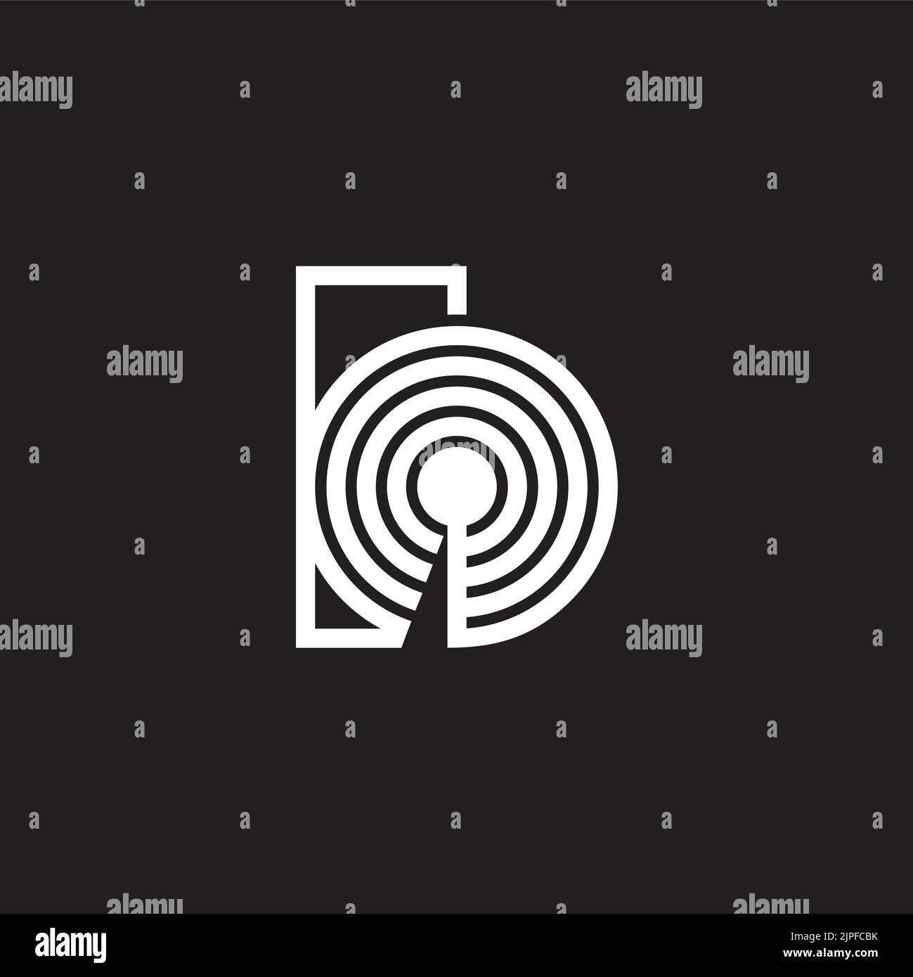 letter b signal stripes geometric logo vector Stock Vector