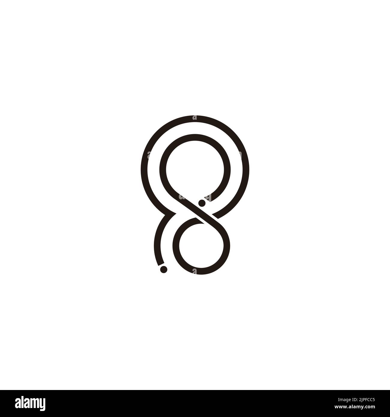 letter sd circle geometric line logo vector Stock Vector