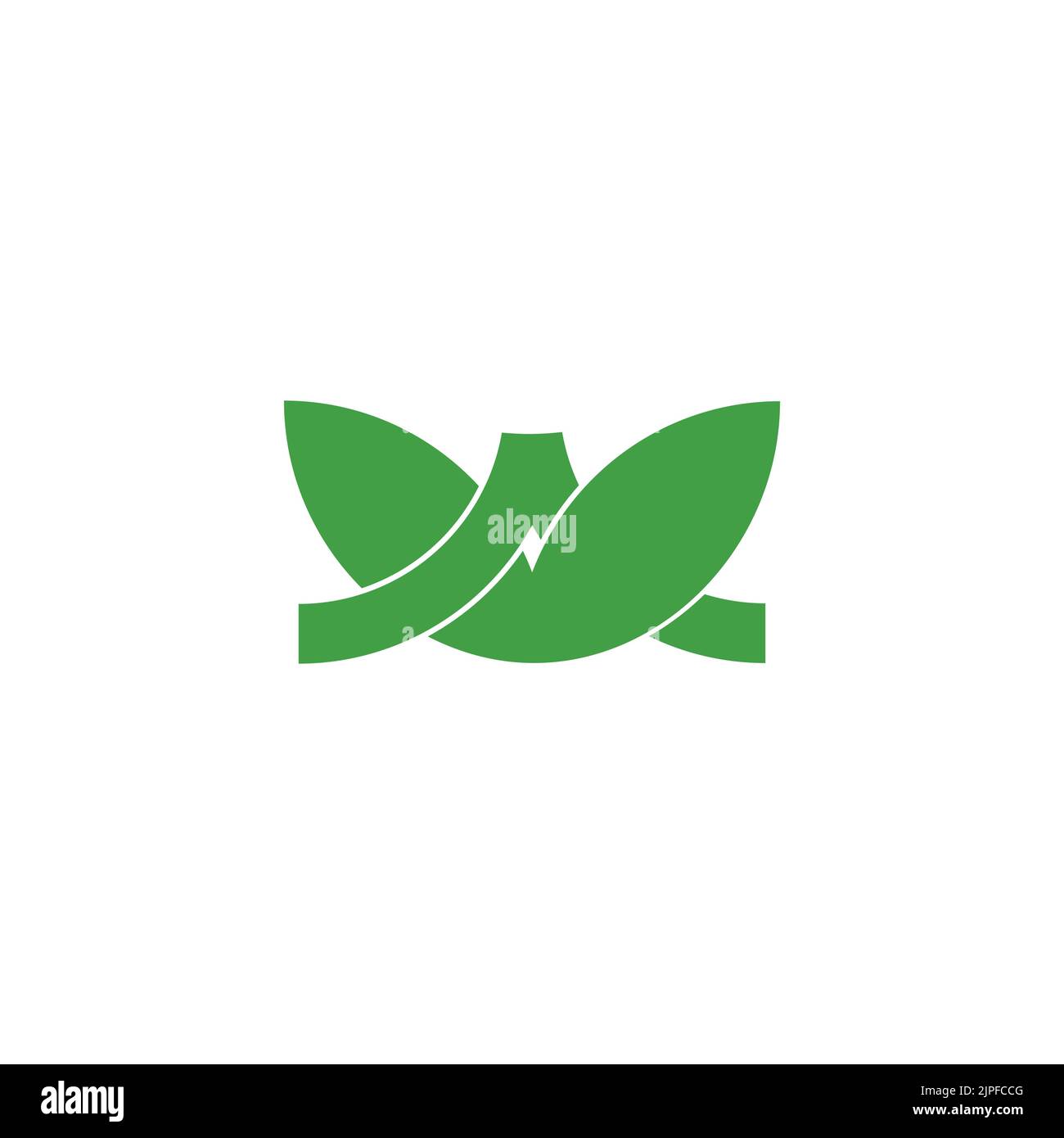 leaf simple linked geometric shape overlap logo vector Stock Vector