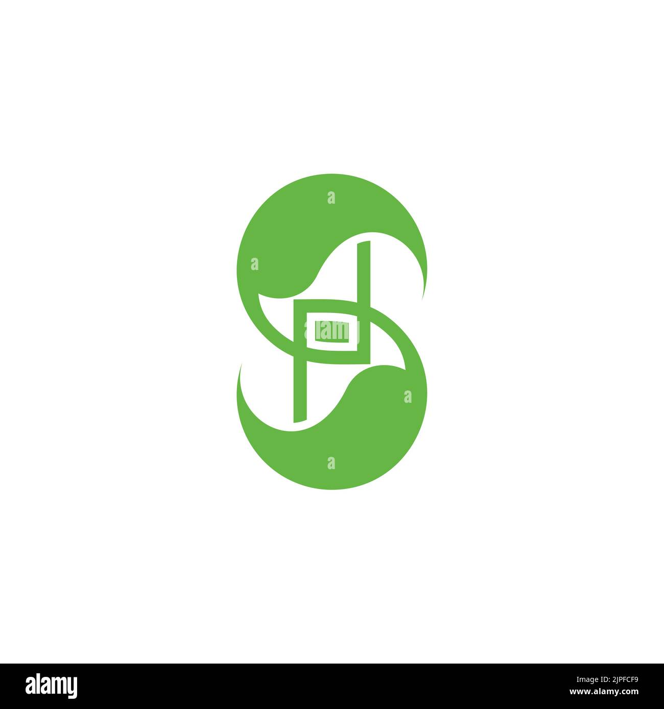 letter s leaf shape silhouette simple geometric logo Stock Vector Image ...