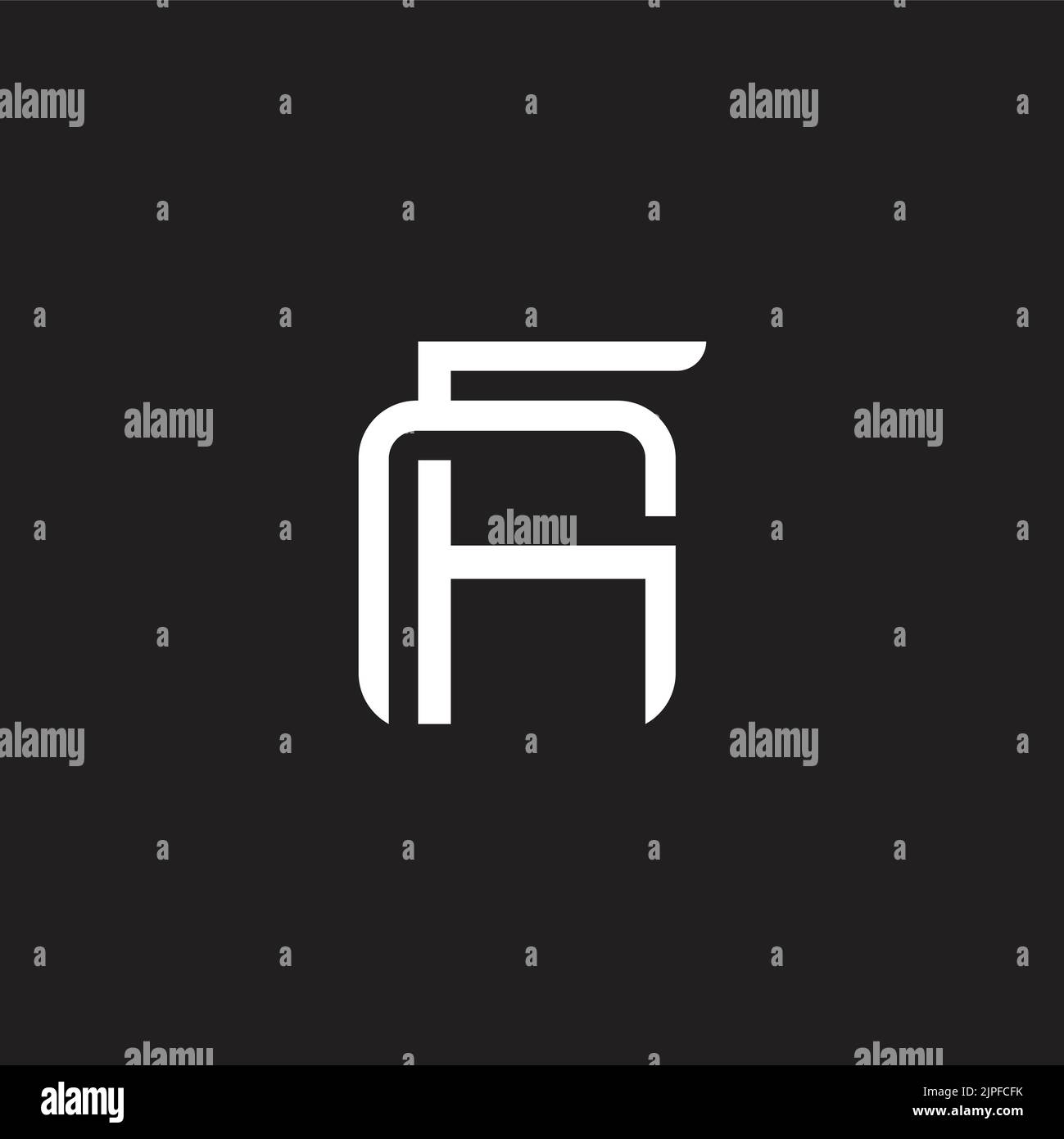 letter fn overlap line logo vector Stock Vector