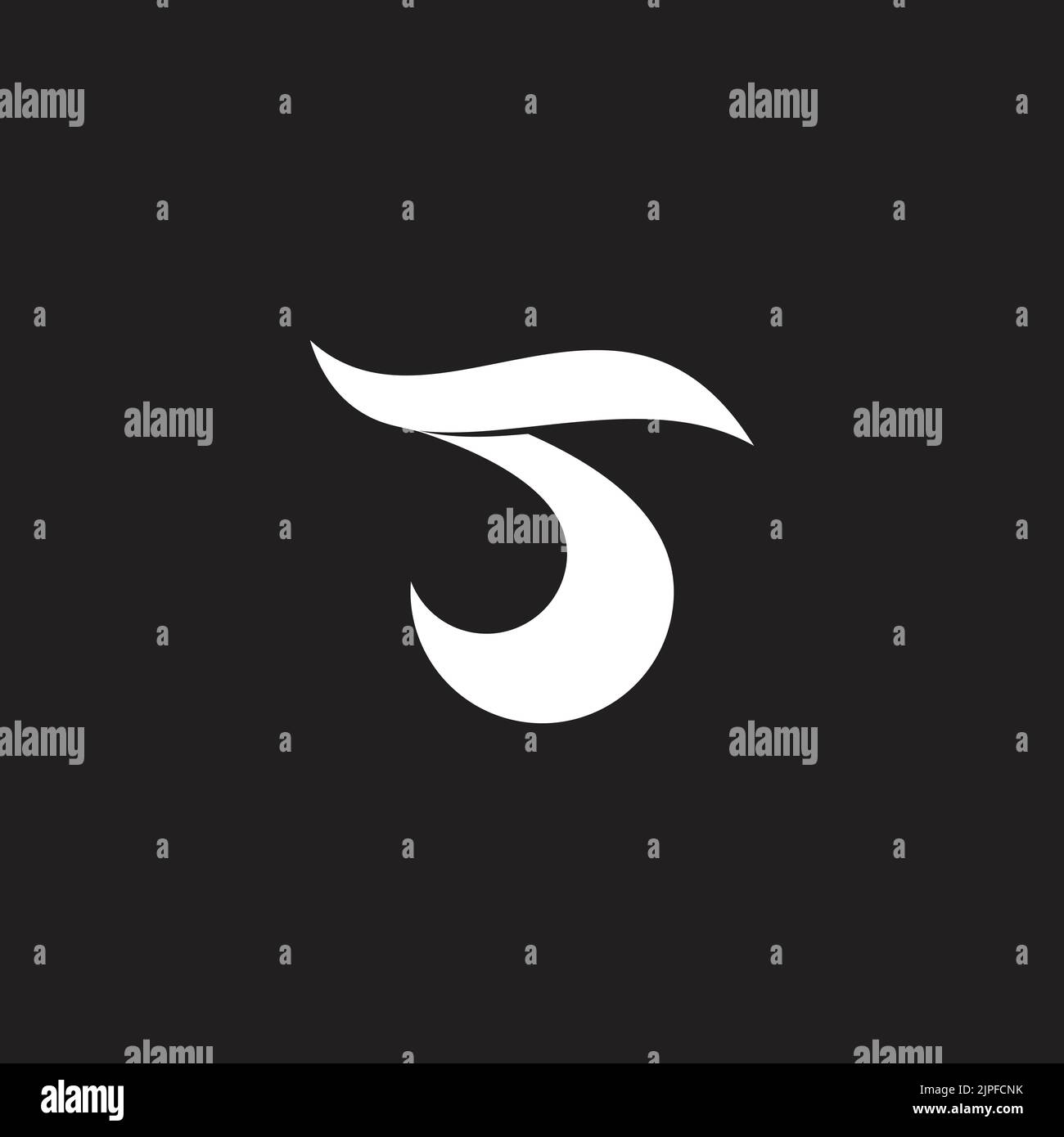 number 5 letter s simple curves logo vector Stock Vector