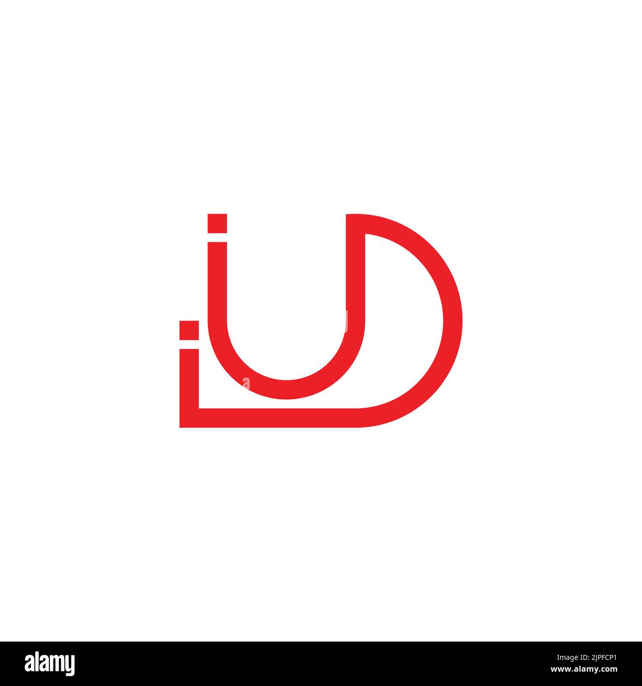 letter ud dots thin line logo vector Stock Vector