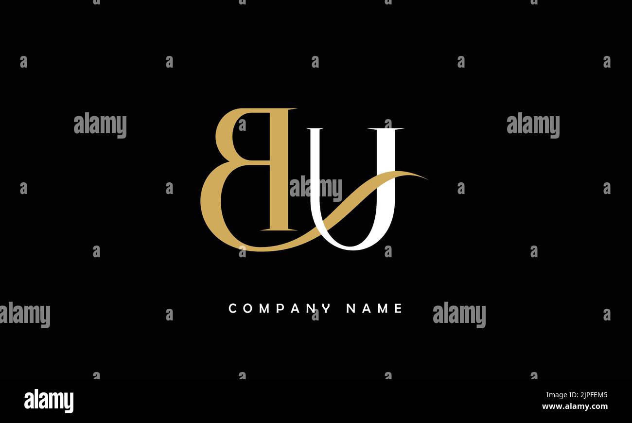 BU, UB Abstract Letters Logo Monogram Stock Vector