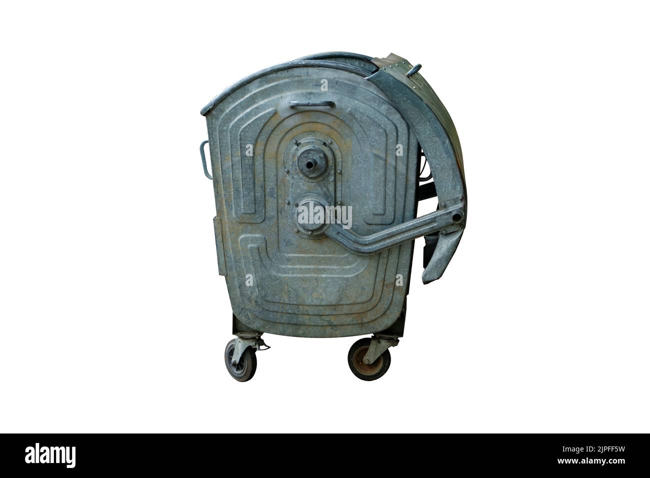 metal trash can isolated on white background Stock Photo - Alamy