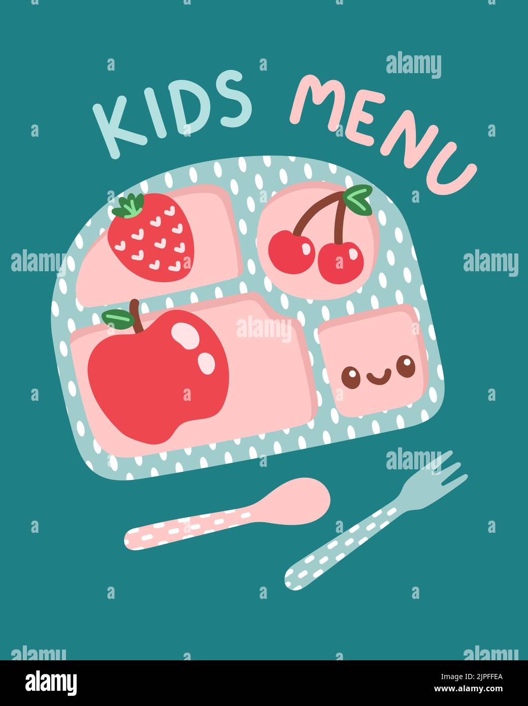Cute colorful kids meal menu design vector Stock Vector Image & Art - Alamy