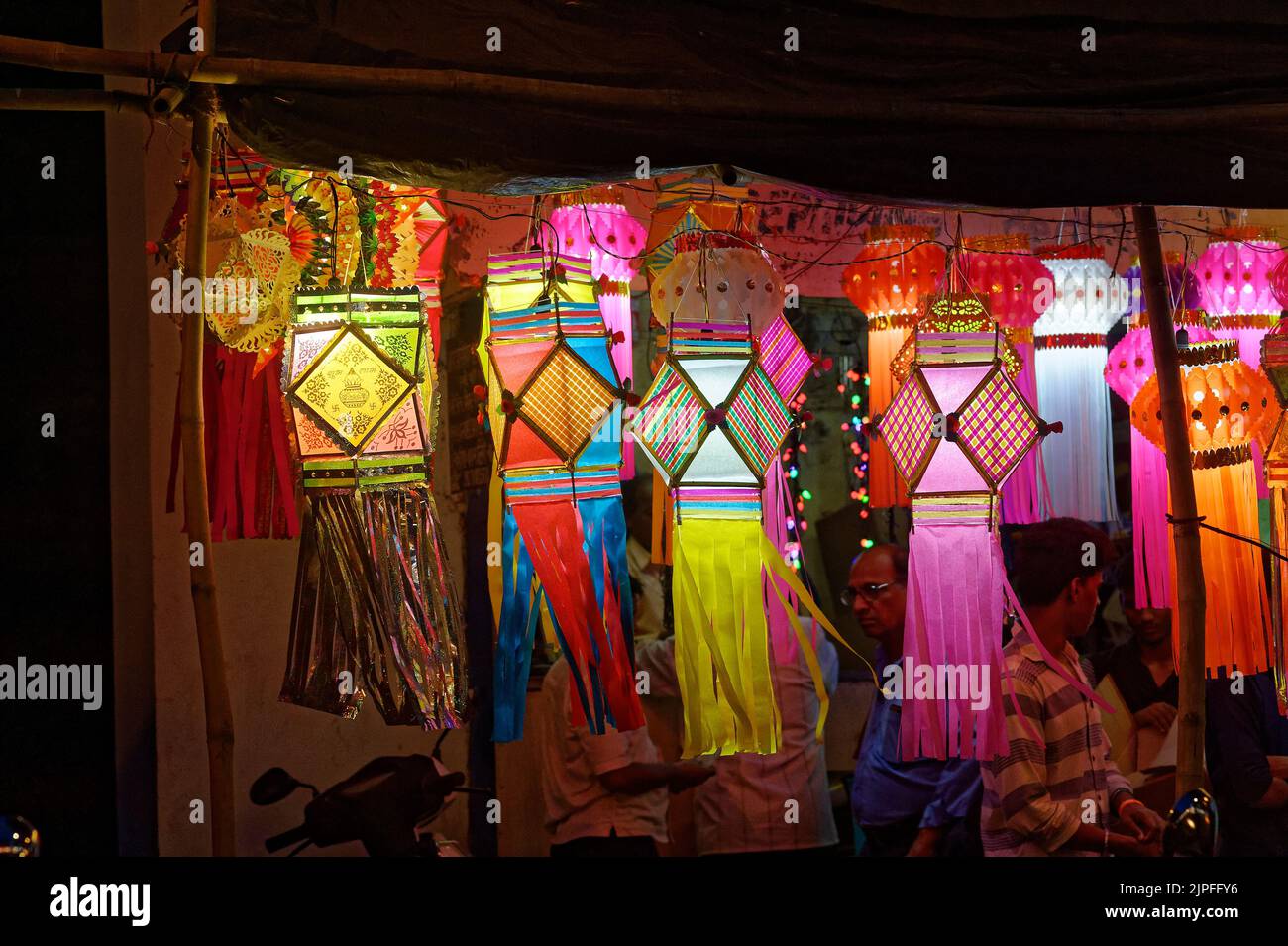 Colorful traditional Lanterns in Various Shapes Akash kandil (Diwali