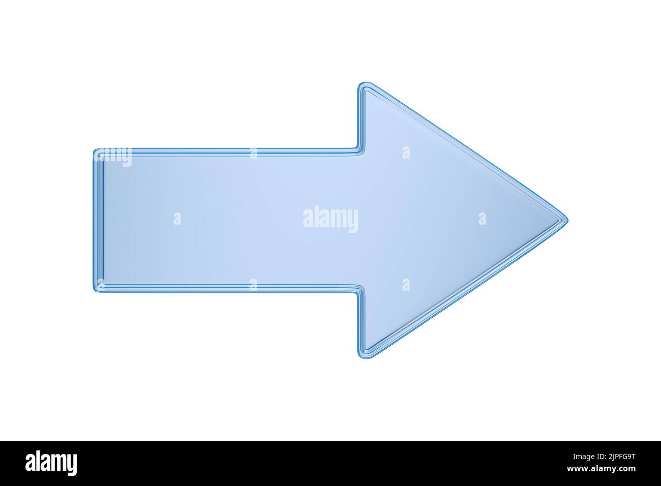 glass arrow on white background. Isolated 3D illustration Stock Photo