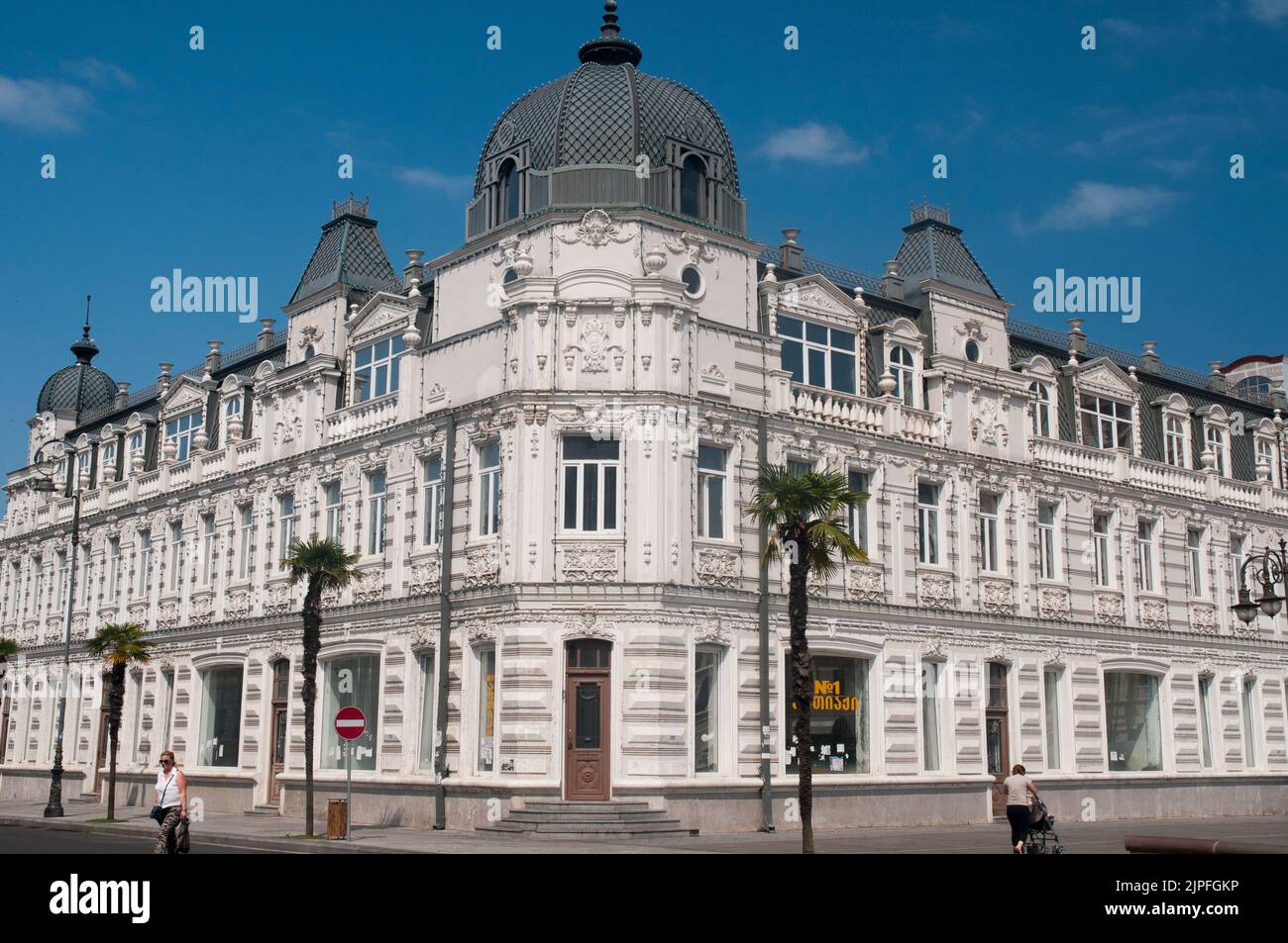 A grand Belle Epoque commercial building in Batumi, a port city on the Black Sea in modern-day Georgia Stock Photo