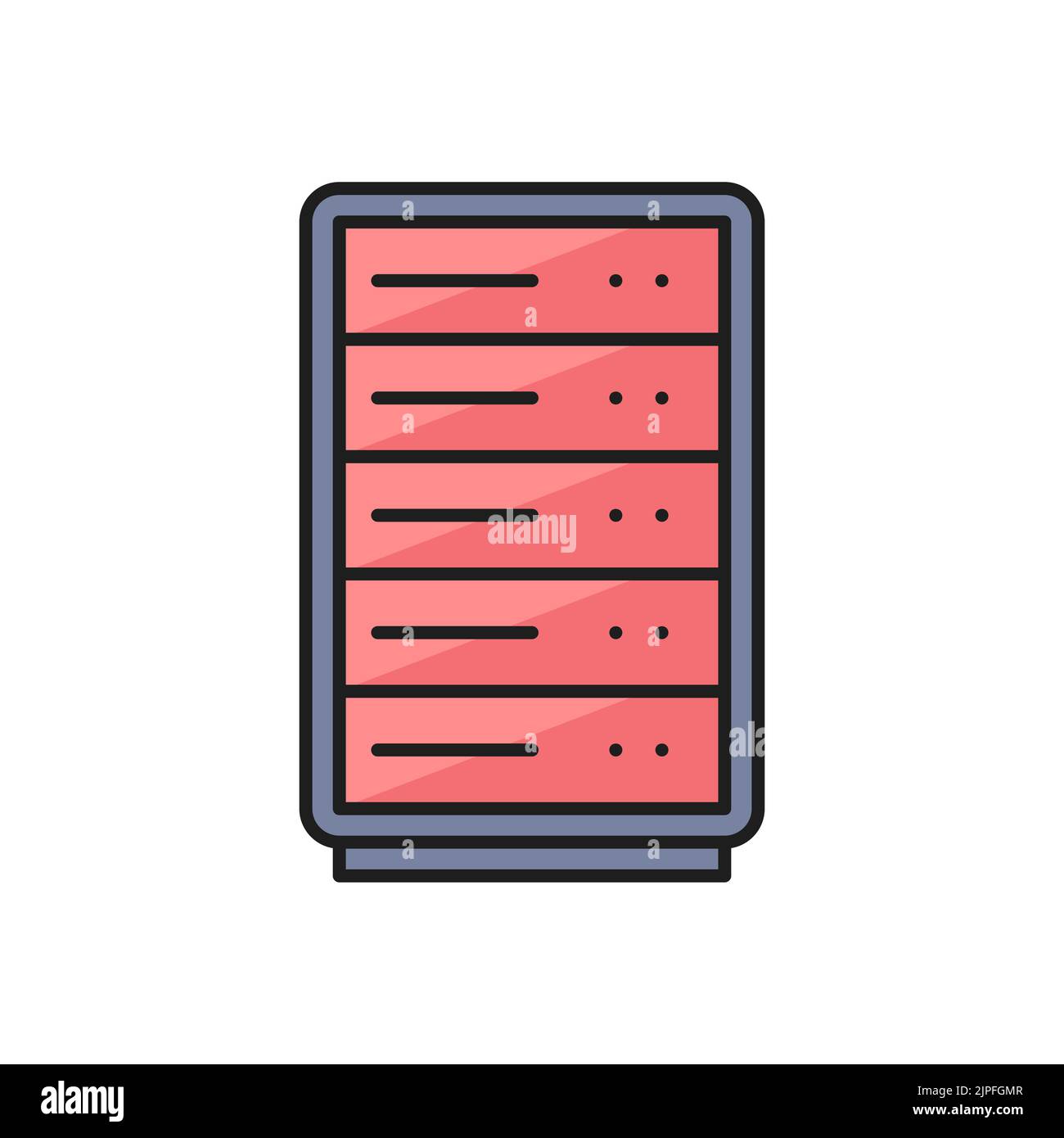 Data center outline icon with computer servers rack. Cloud storage ...