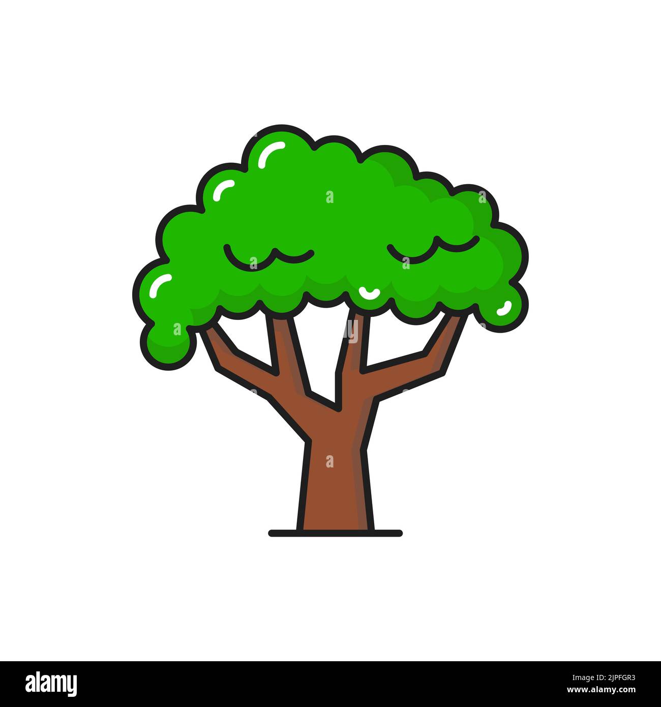 Green tree icon for forest nature or garden park plant landscaping ...