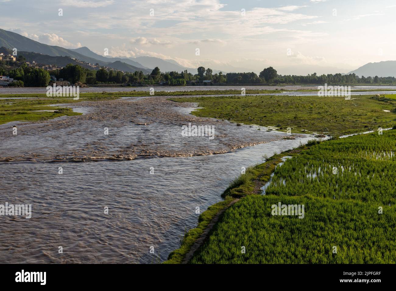 Monsoon rain causes heavy flood in the river Stock Photo Alamy