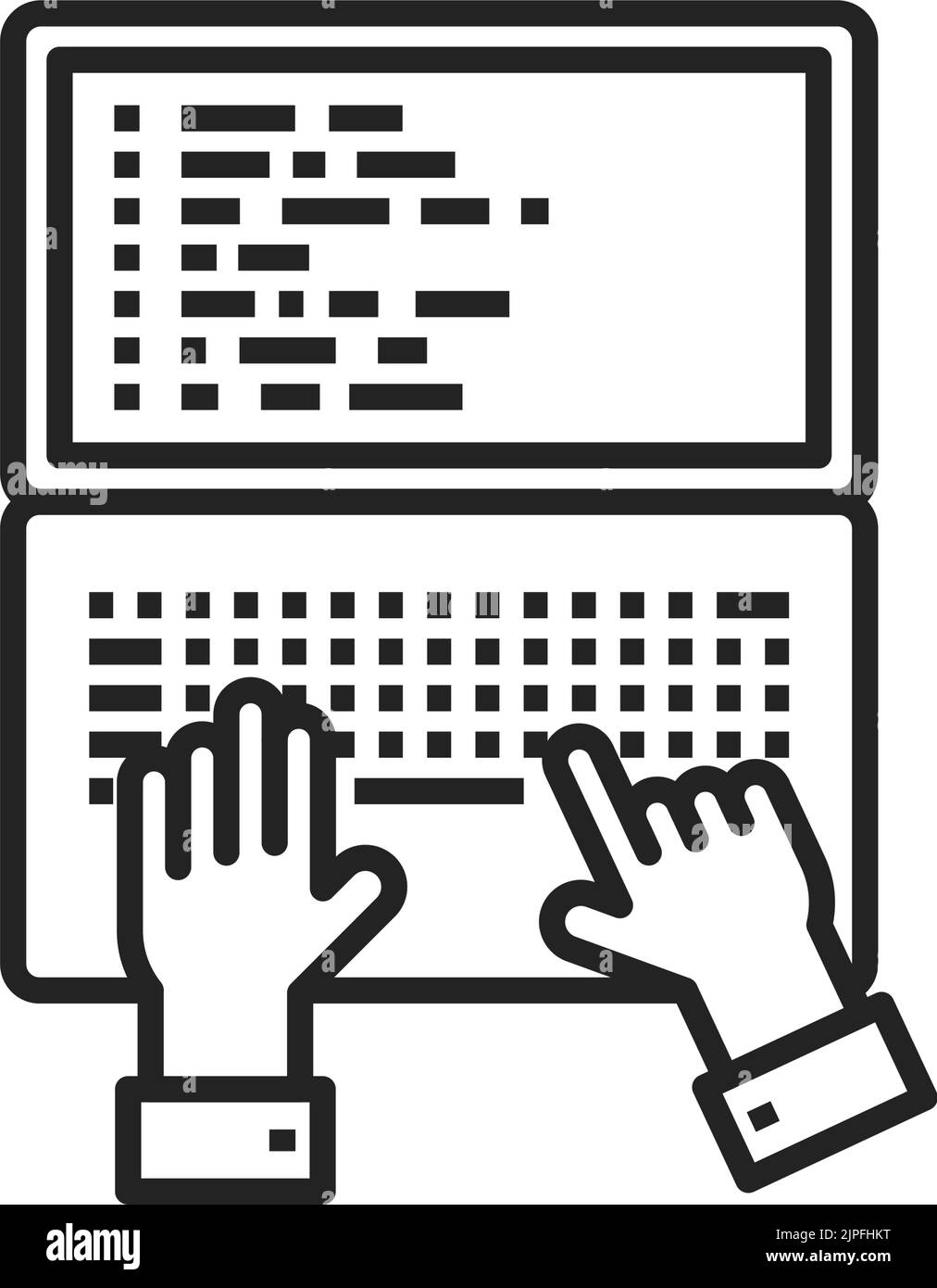 Businessman using computer writing blog Stock Vector Images - Alamy