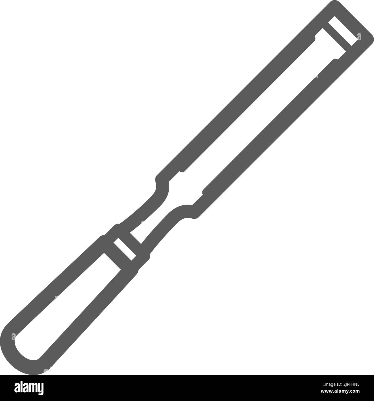Chisel tool with cutting edge,blade on end and handle isolated ...