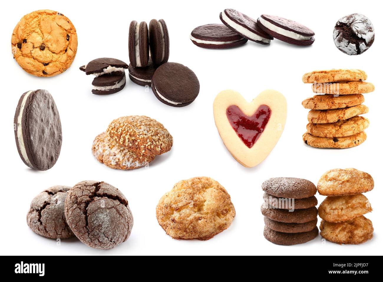 Set of different sweet cookies isolated on white Stock Photo - Alamy