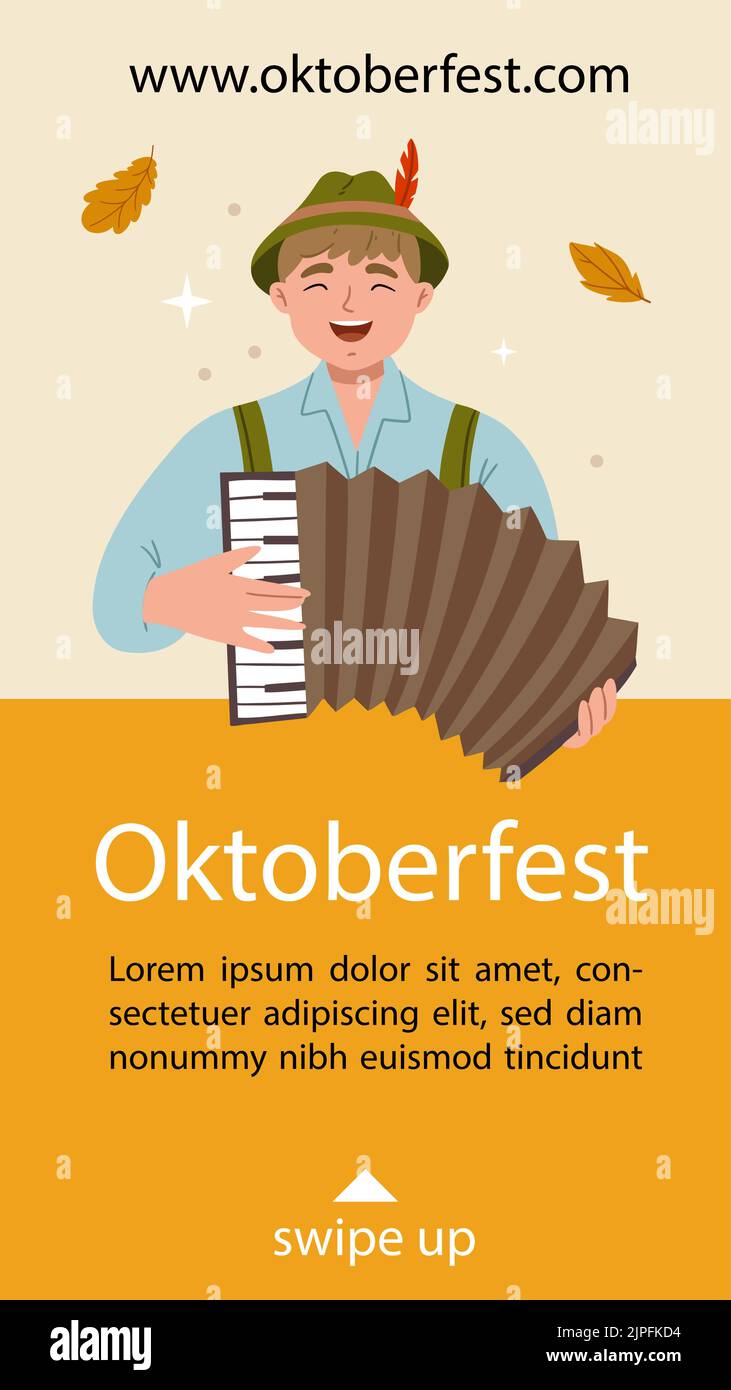 Flat oktoberfest instagram stories set Vector illustration Stock Vector ...