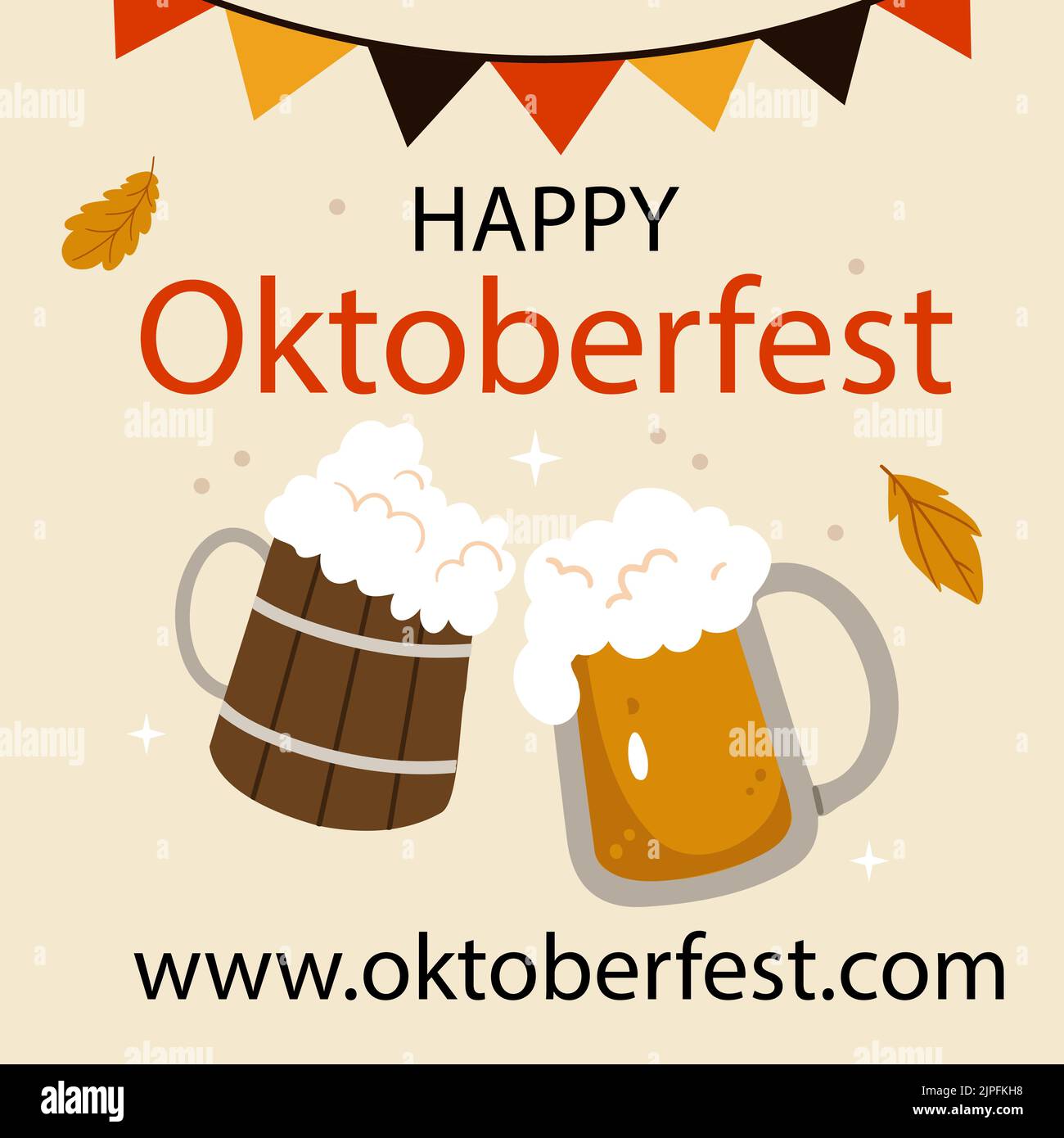 Flat oktoberfest instagram posts set Vector illustration Stock Vector ...