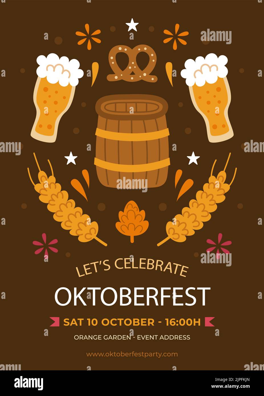 Flat oktoberfest poster template Vector illustration Stock Vector Image ...