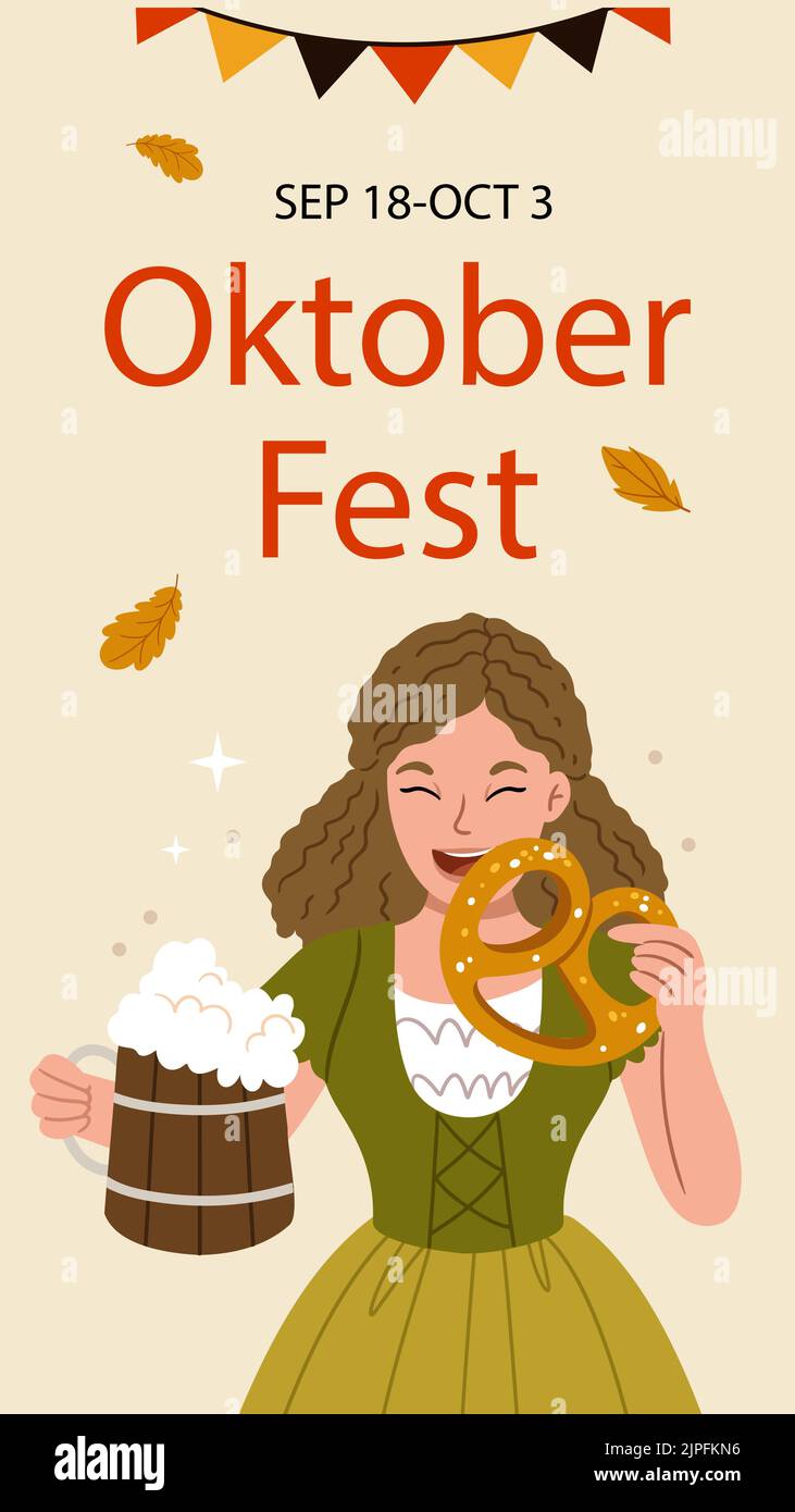 Flat oktoberfest instagram stories set Vector illustration Stock Vector ...
