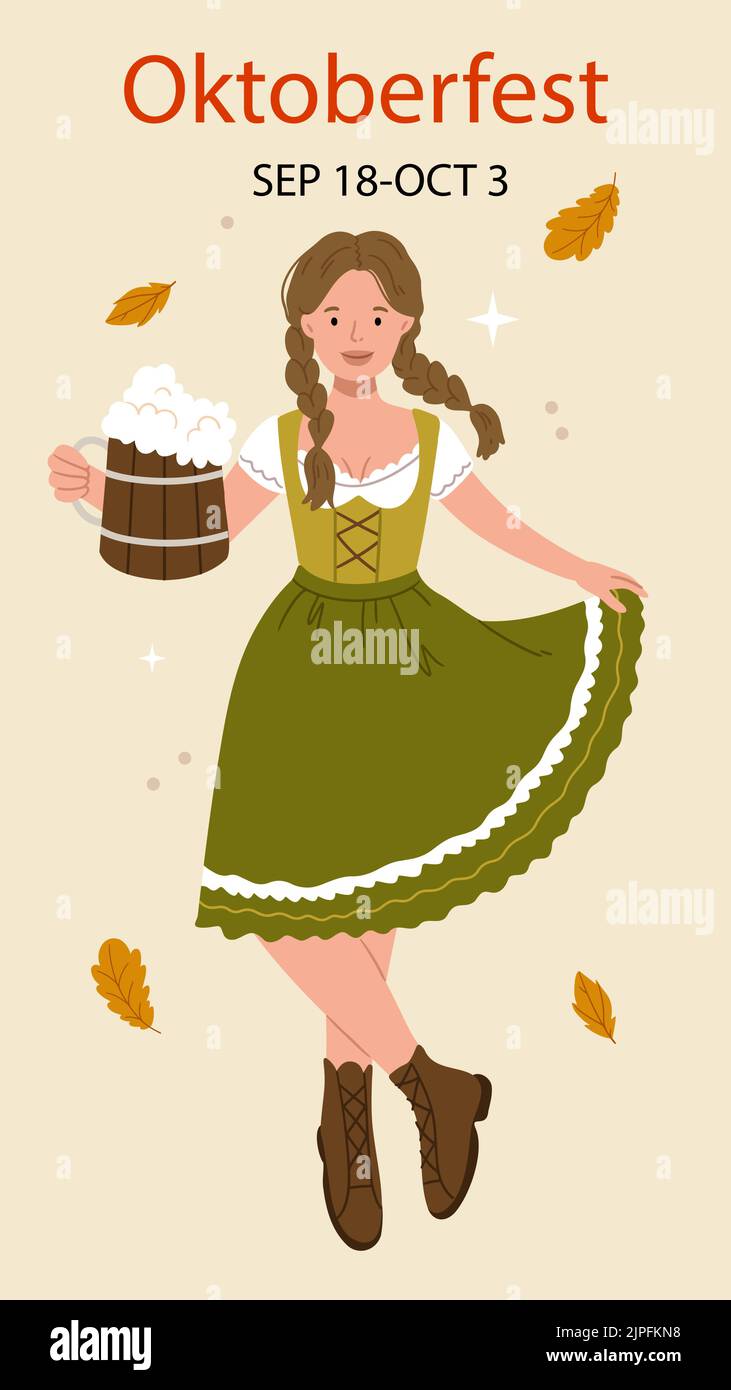 Flat oktoberfest instagram stories set Vector illustration Stock Vector ...