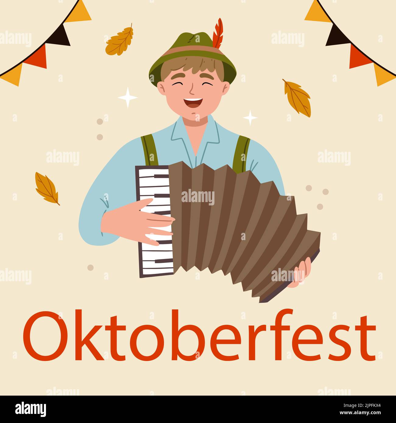 Flat oktoberfest instagram posts set Vector illustration Stock Vector ...