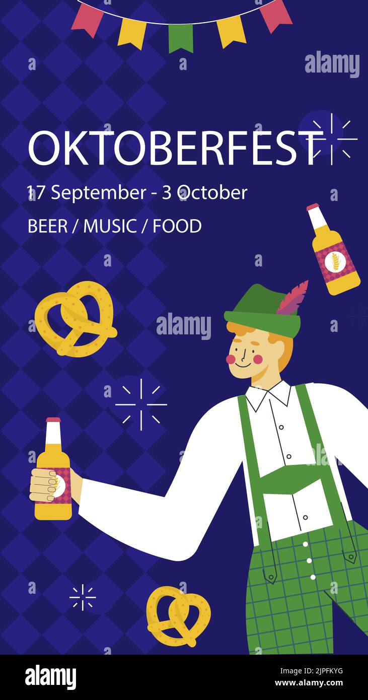 Flat oktoberfest instagram stories set Vector illustration Stock Vector ...