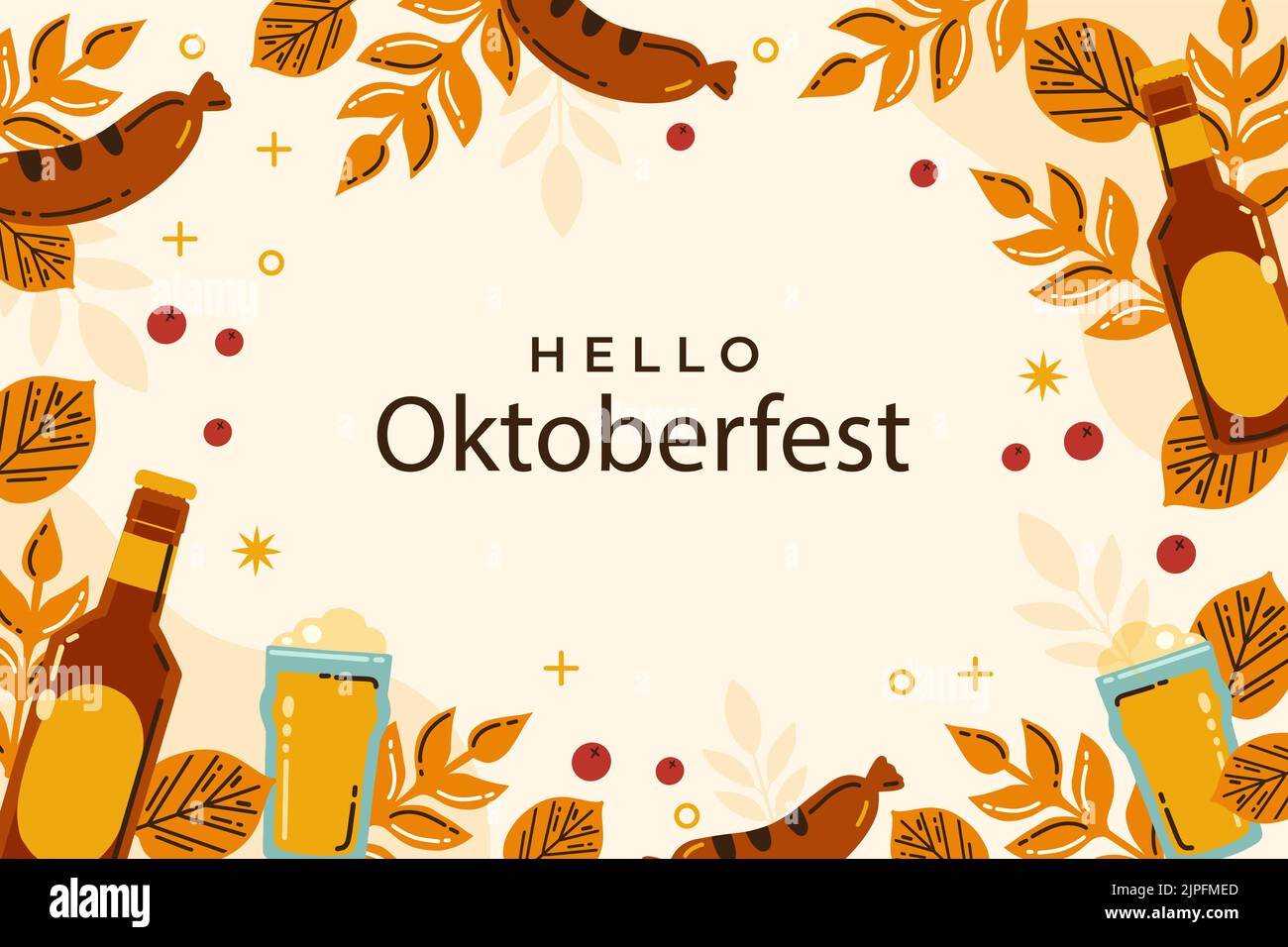 Flat background for oktoberfest festival Vector illustration Stock ...