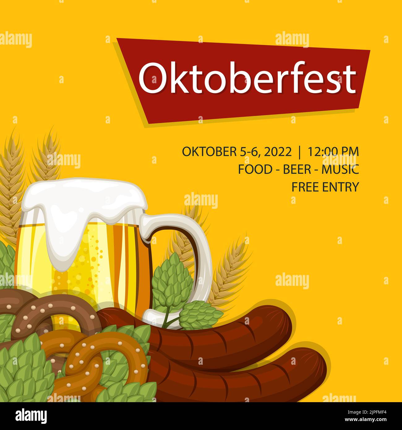 Flat oktoberfest posts set Vector illustration Stock Vector Image & Art ...