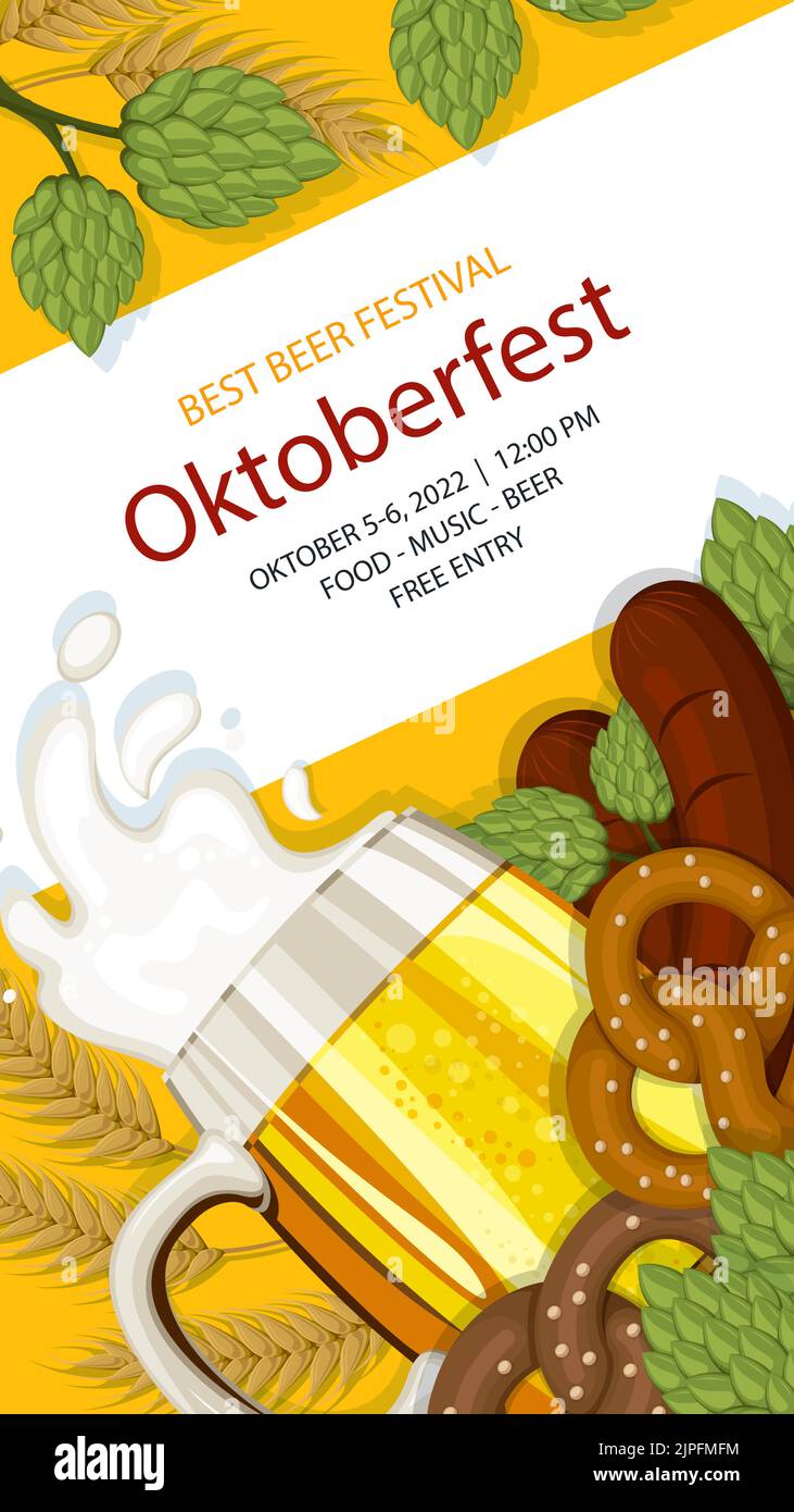 Flat oktoberfest stories post set Vector illustration Stock Vector ...