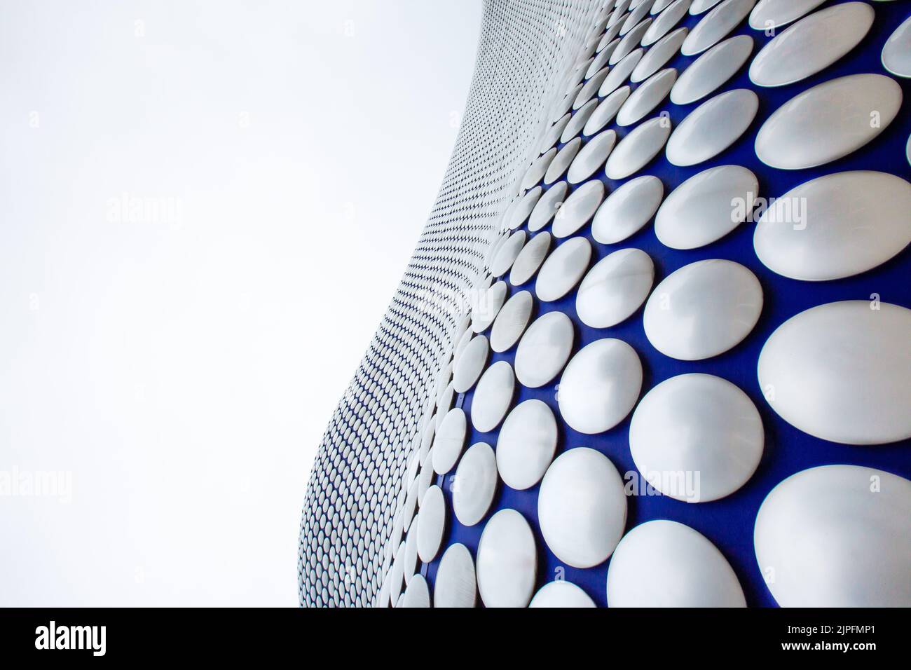 Abstract architecture of the metal disc cladding on the exterior of the Selfridges building at Birmingham Bullring shopping centre Stock Photo