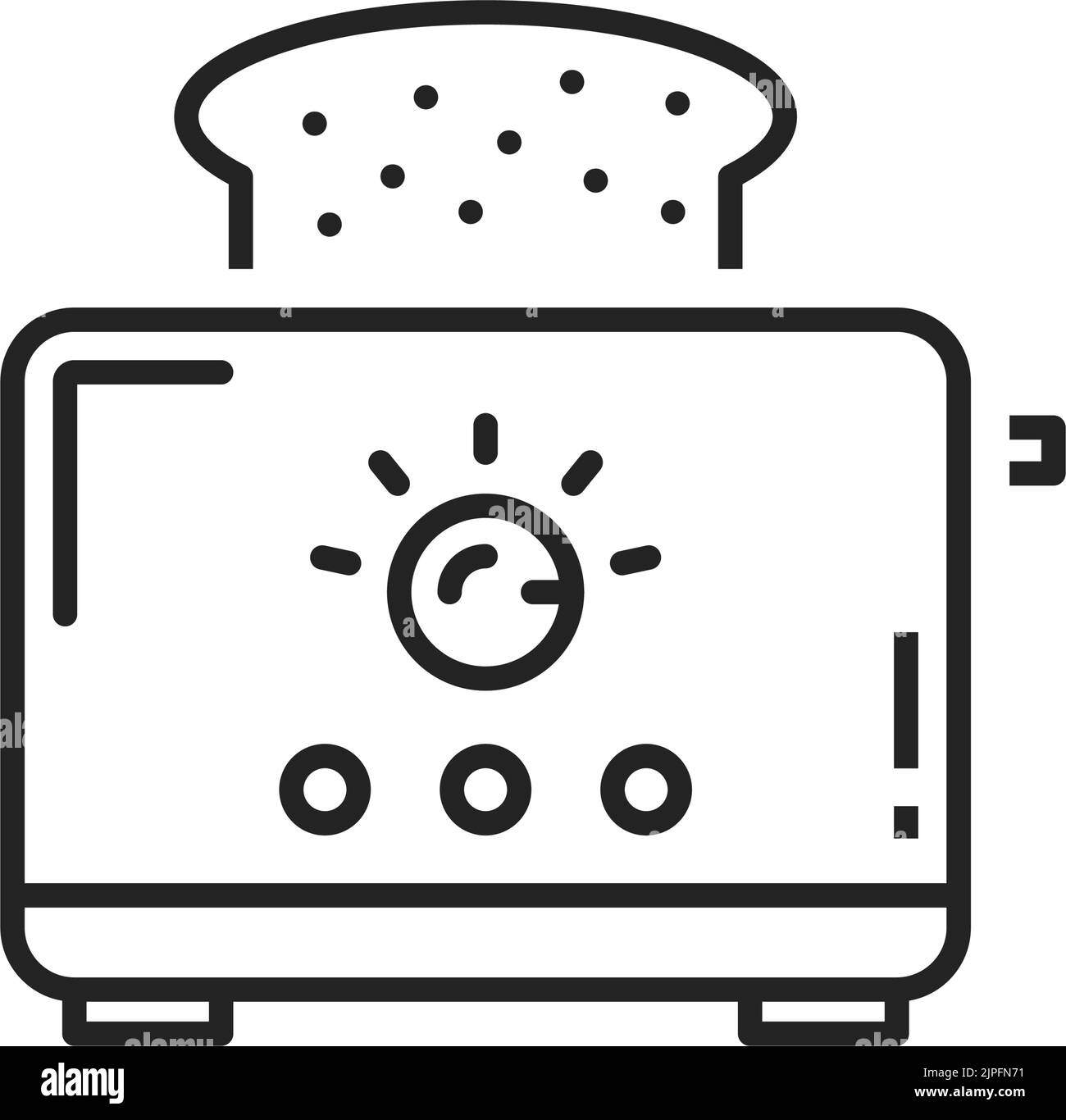 Toaster vector thin line icon. Kitchen cooking appliances, bread toaster Stock Vector