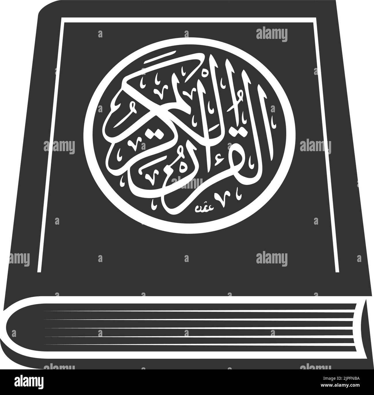 Holy Quran isolated islamic book. Vector Koran with arabic calligraphy