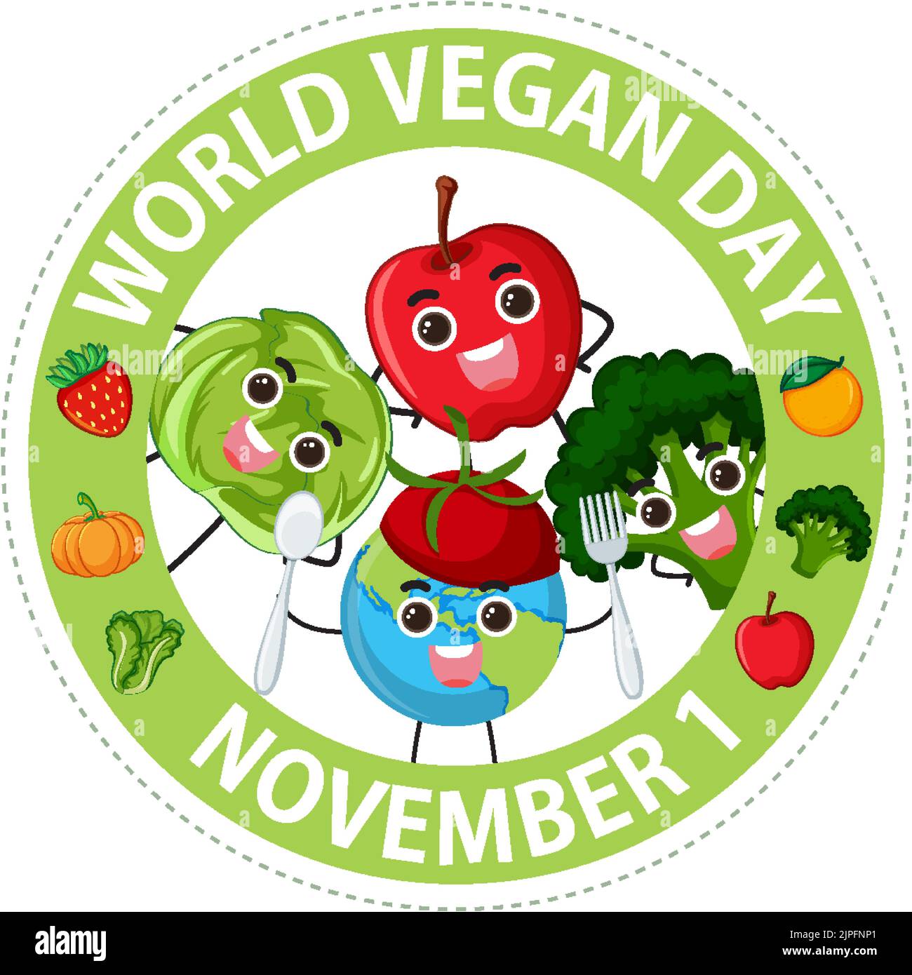 World Vegan Day Logo Concept illustration Stock Vector Image & Art - Alamy