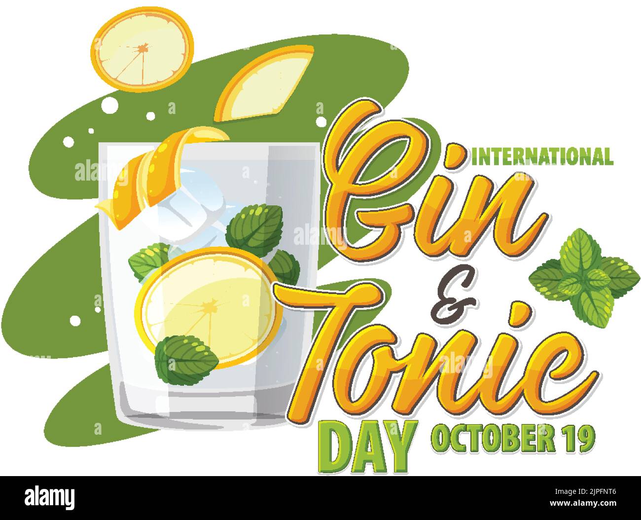 International Gin And Tonic Day Banner Design illustration Stock Vector