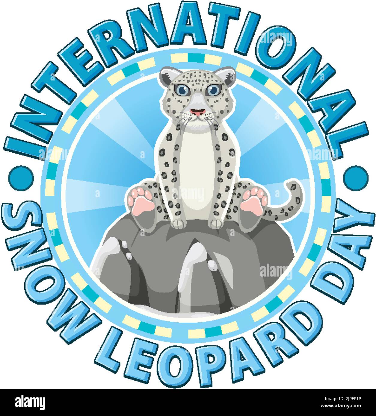 International Snow Leopard Logo Concept Illustration Stock Vector Image