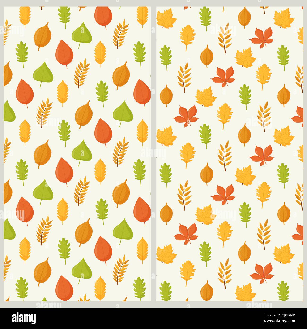 Autumn leaves seamless pattern, Flat vector illustration Stock Vector ...