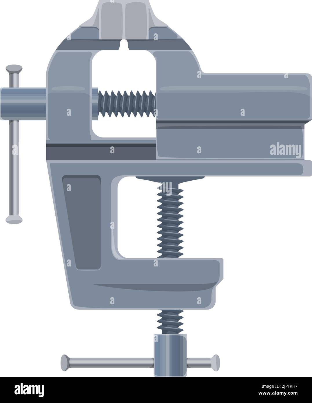 Vise tool, carpentry woodwork and construction equipment, vector. Woodwork vise or bench vice