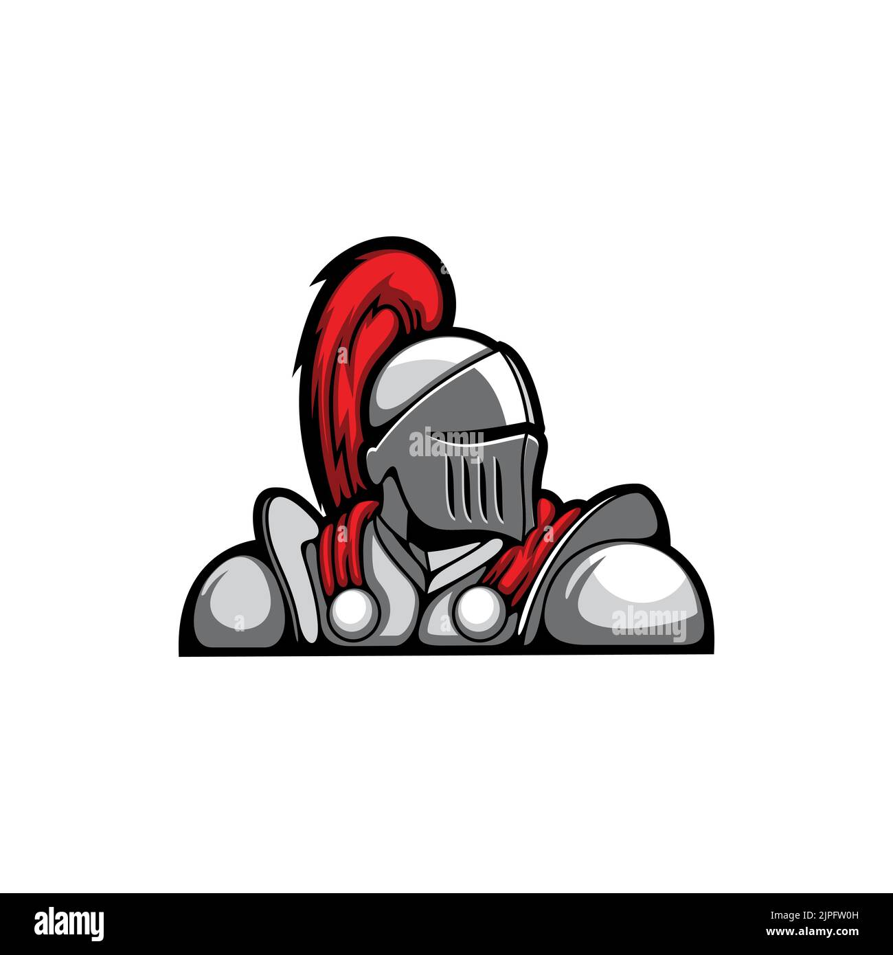 Templar knight in metal helmet, retro fighting soldier isolated flat cartoon icon. Vector templar in fight battle, armored fifteenth century hero. Warrior medieval knight in armour metal protection Stock Vector