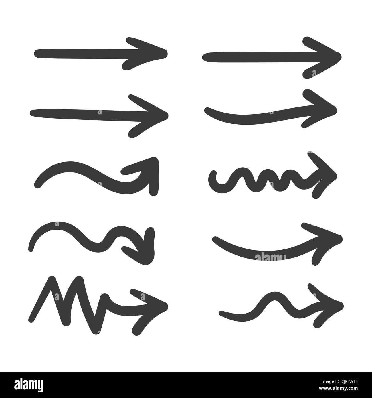 Hand drawn arrow vector icons set. sketch arrow design for business plan and education. Stock Vector