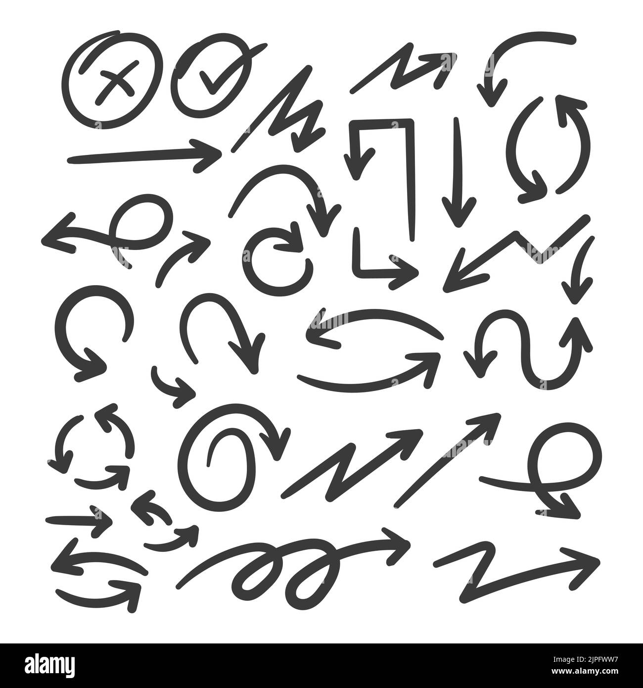 Hand drawn arrow vector icons set. sketch arrow design for business ...