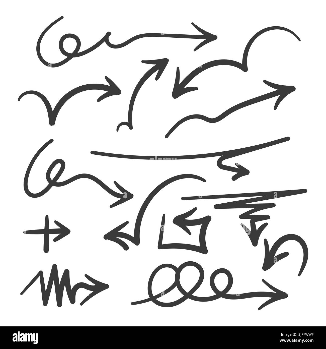 Hand drawn arrow vector icons set. sketch arrow design for business ...