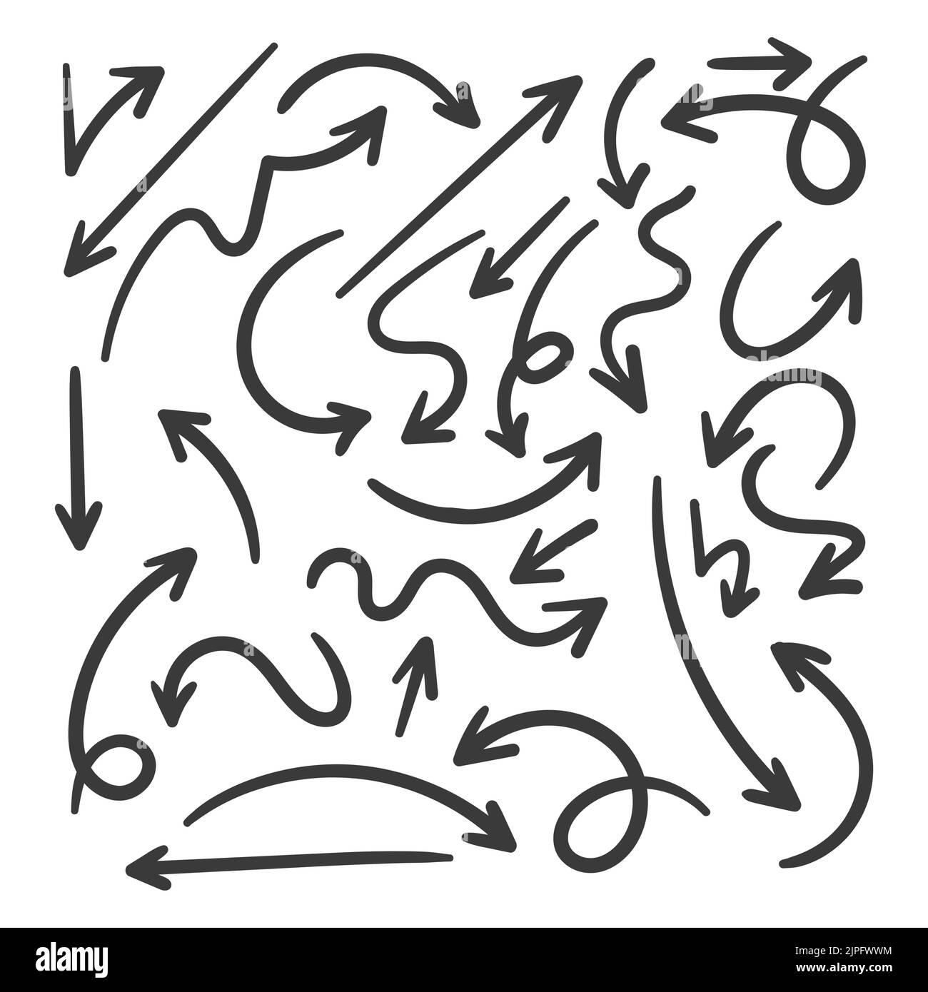 Hand drawn arrow vector icons set. sketch arrow design for business ...