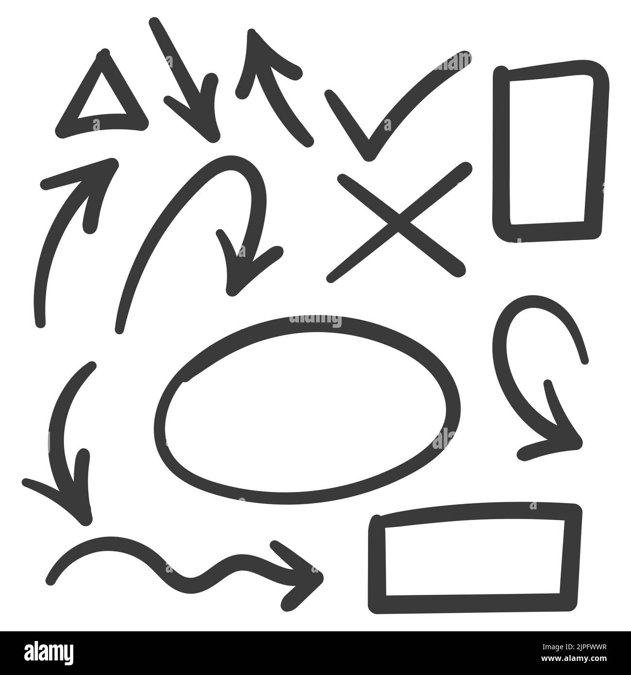 Hand drawn arrow vector icons set. sketch arrow design for business ...