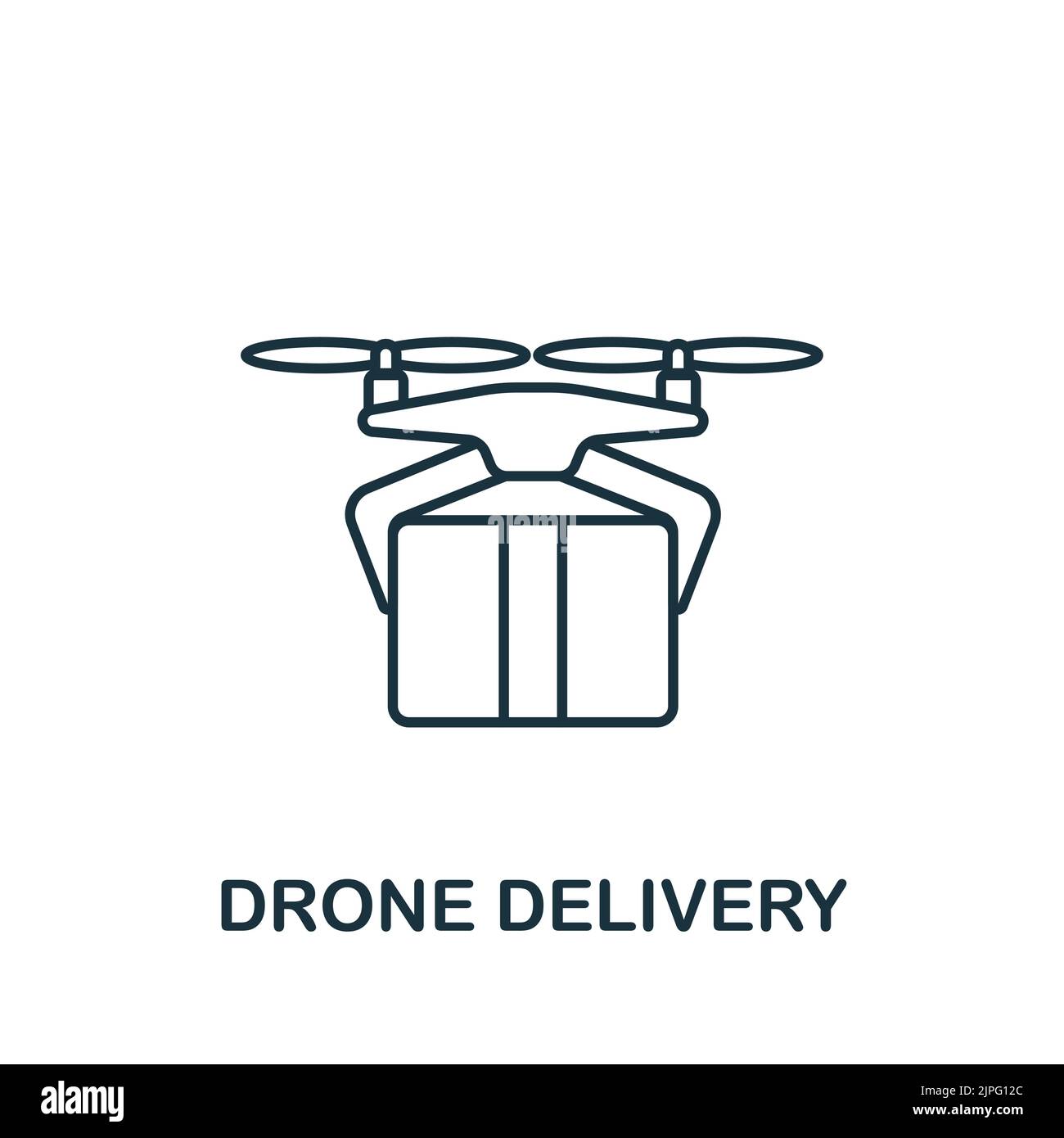 Drone Delivery icon. Line simple icon for templates, web design and ...