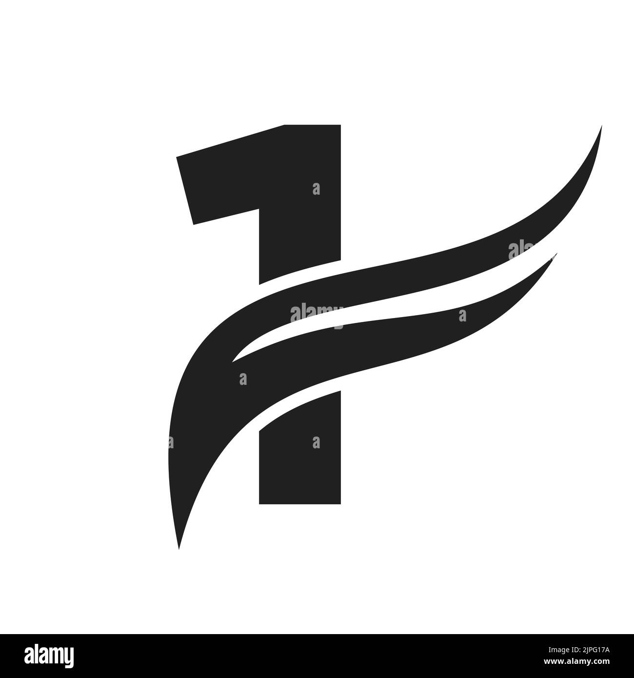 Letter 1 Wing Logo Design. Transportation Logo Letter 1 and Wings Concept Stock Vector