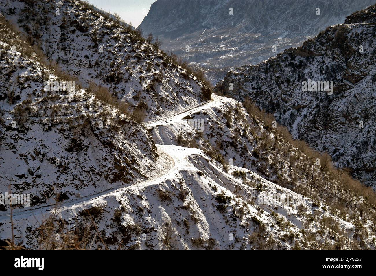 Mountain road, northern Albania Stock Photo