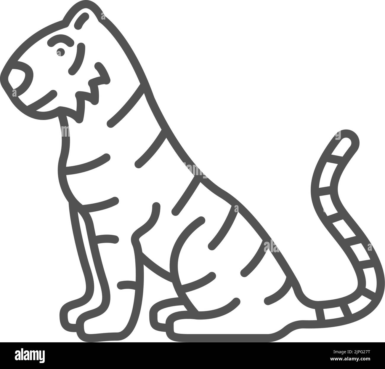 Tiger vector animal wild one line design. Chinese new year 2022 year of the  tiger, line art Stock Vector