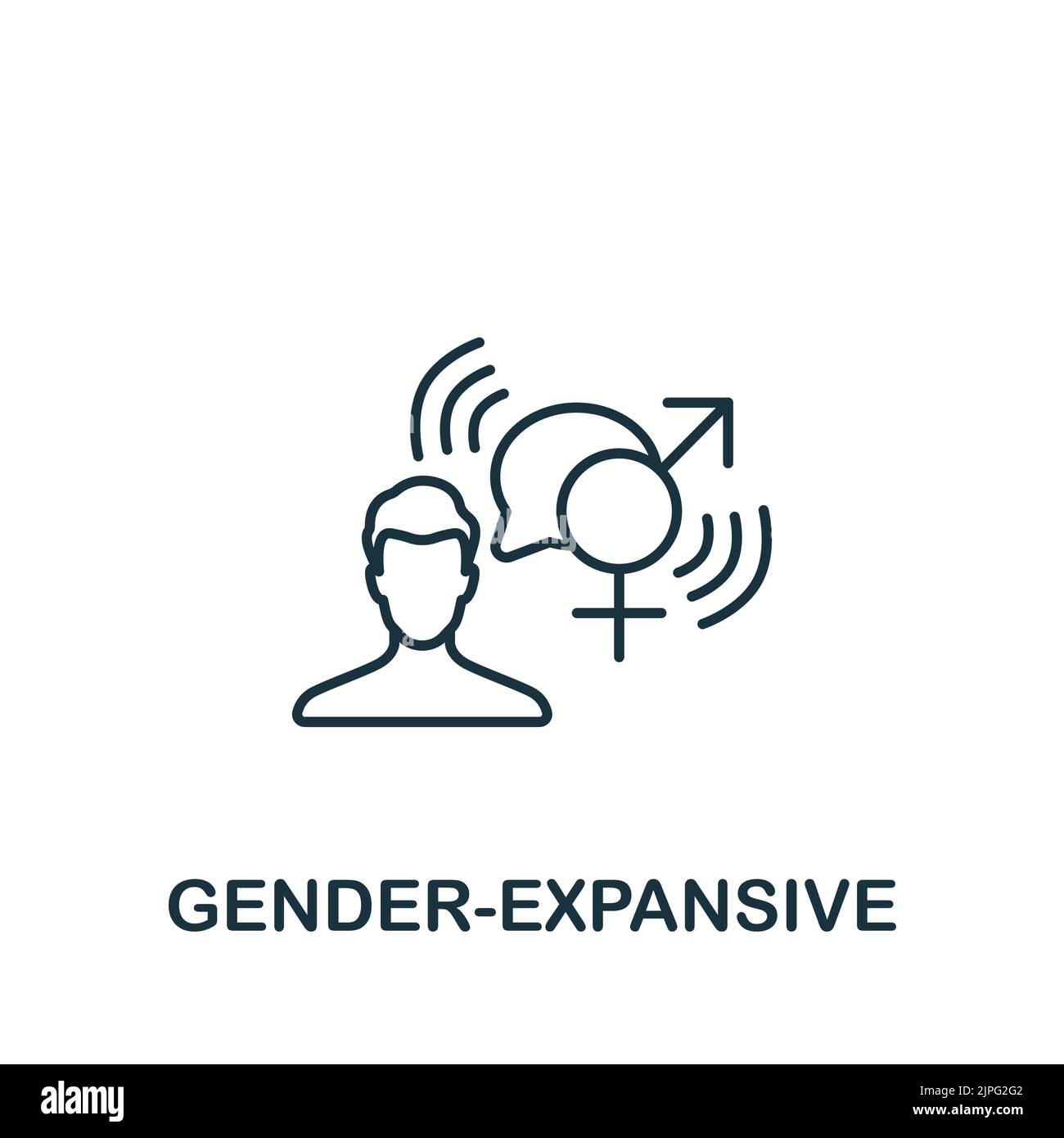 Gender-Expansive icon. Line simple Lgbt icon for templates, web design and infographics Stock Vector