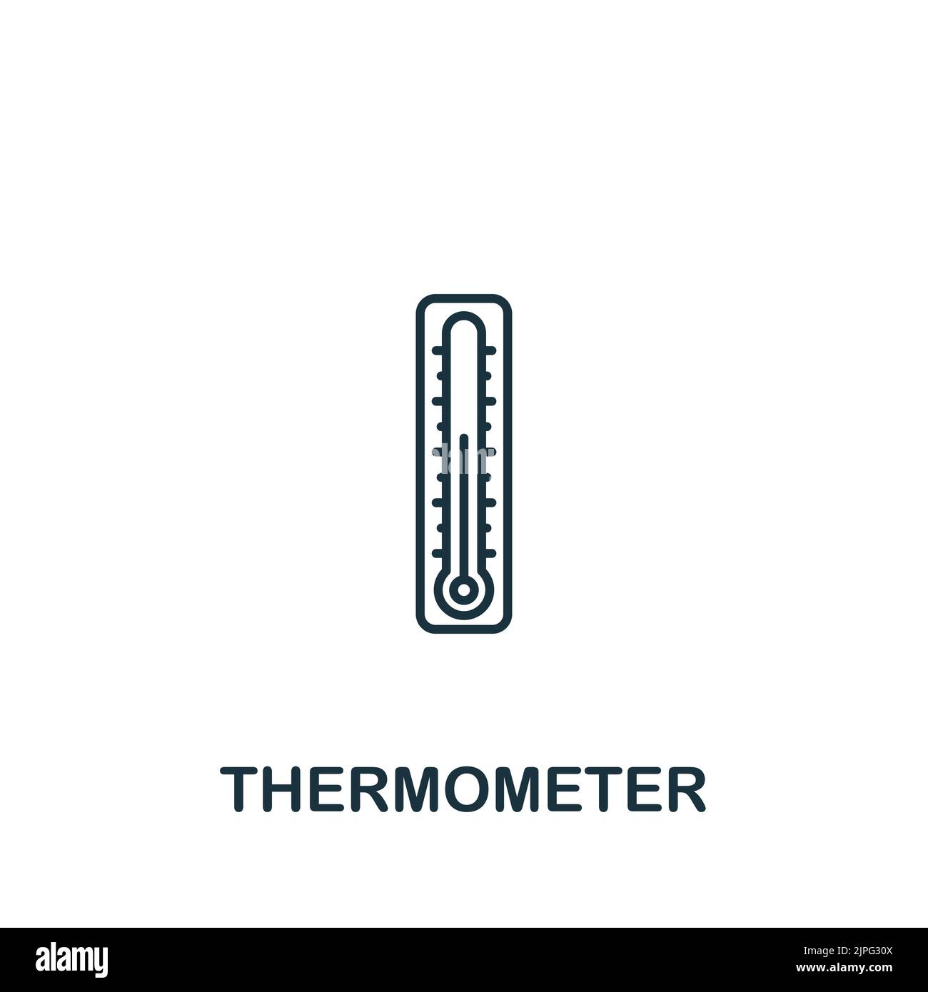 Thermometer icon. Line simple Measuring icon for templates, web design